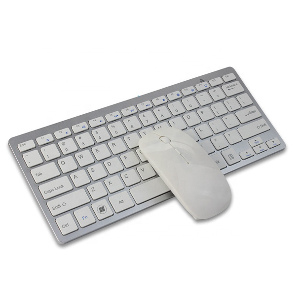 Mini 2G Wireless White Silver Keyboard Mouse Combo