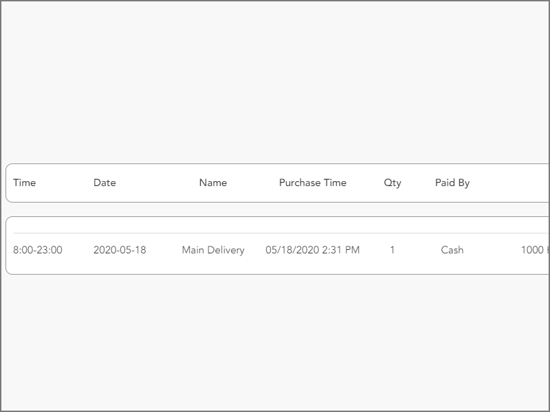 Delivery confirmation once ordered online or through pos
