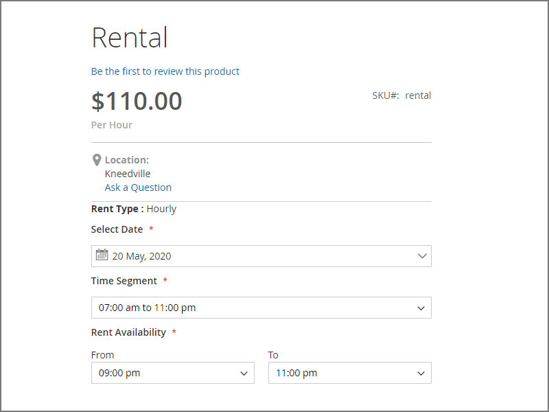 Allow rental online and in ACID POS