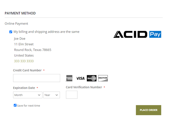 ACID Pay eCommerce